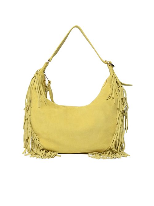 Borsa Isola Peach Fringe Small a spalla in suede Cedro ORCIANI | B02227 PFGCED